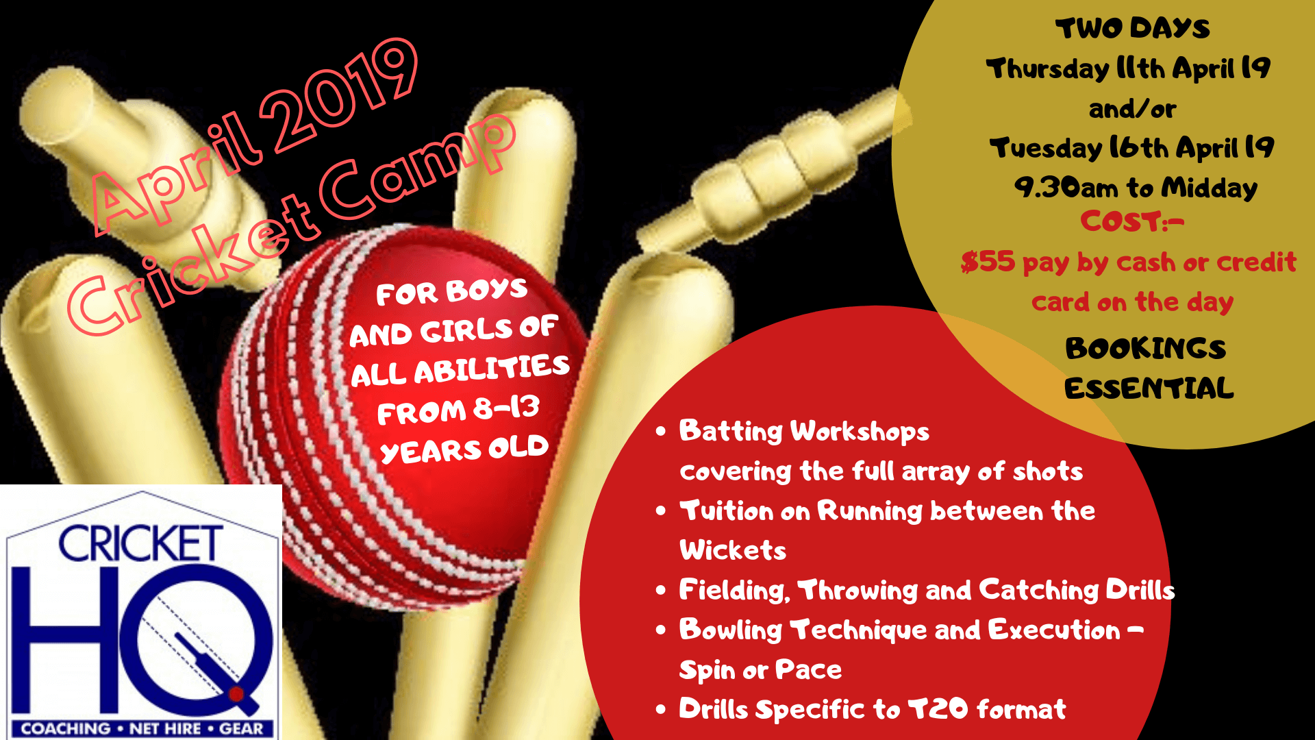 April School Holiday Cricket Camps