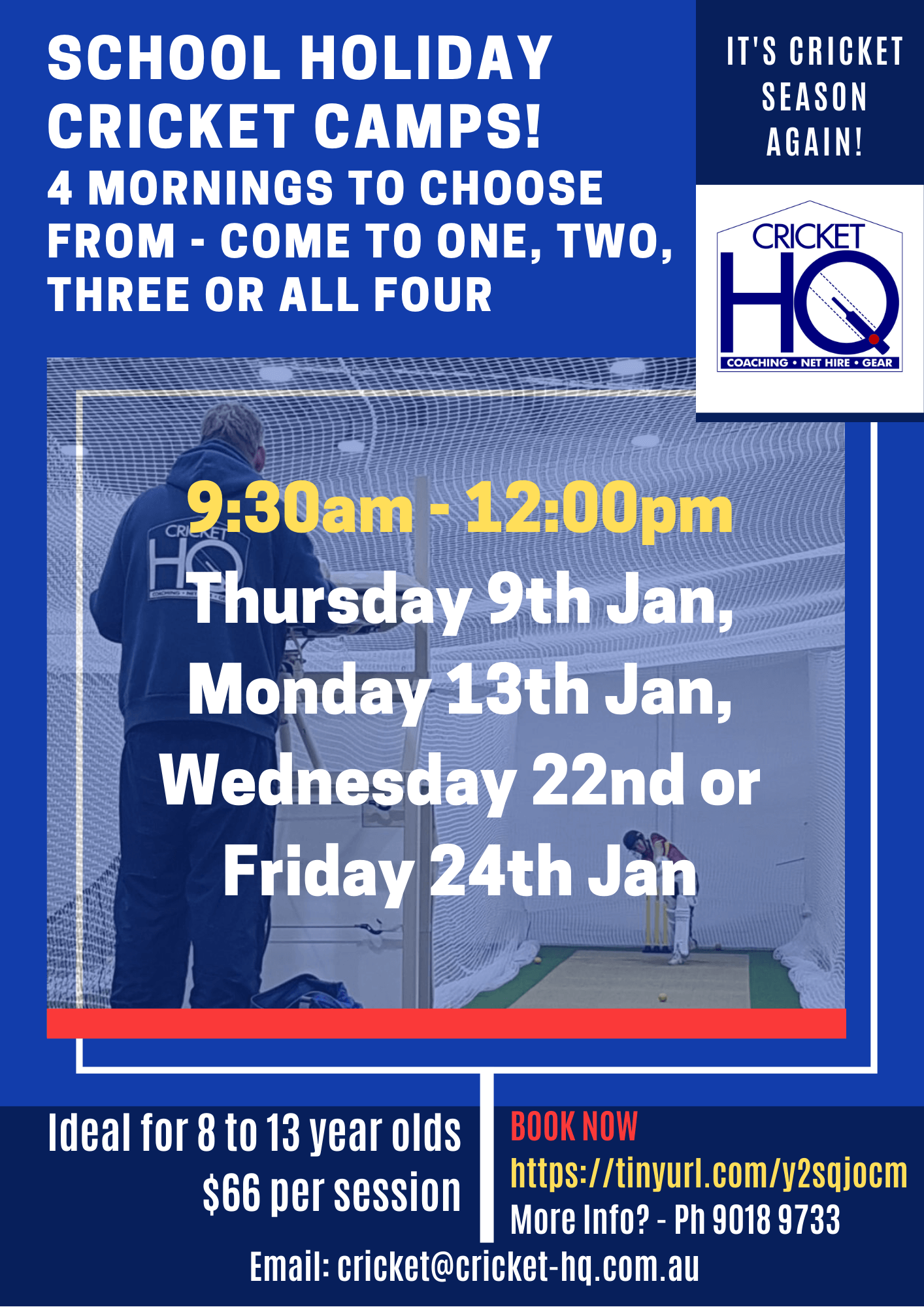 Summer School Holiday Cricket Camps