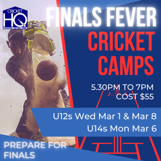 Finals Fever Cricket Camps U12s & U14s